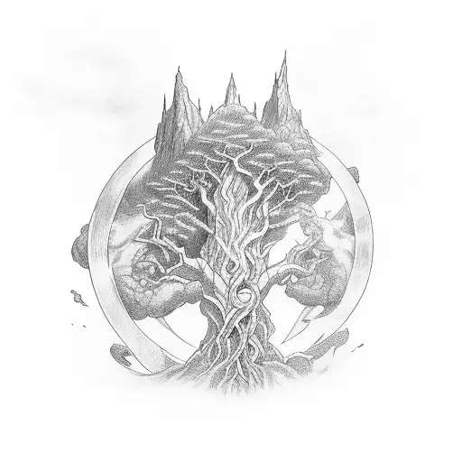 Yggdrasil Leading Into Muspelheim