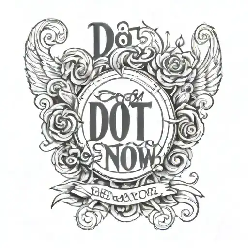 Do It Now Ankle In The Center Lettering Tattoo Design