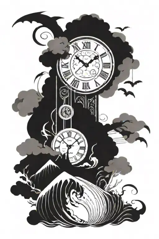 Noah Ark Storm Clock Face Merge And Scroll With Date