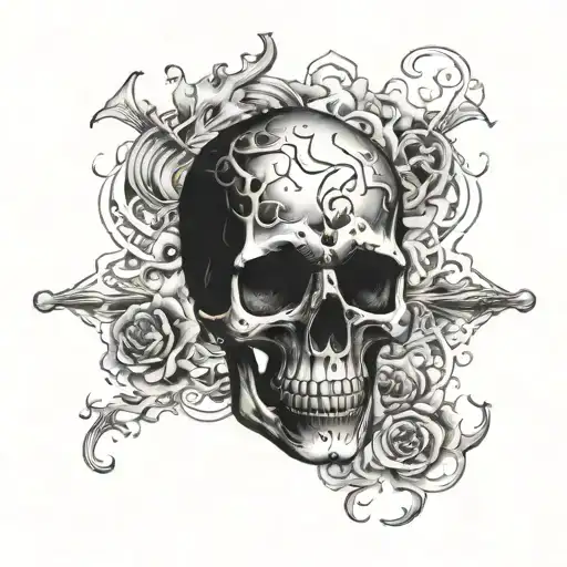 Skull And Smoke Billowing