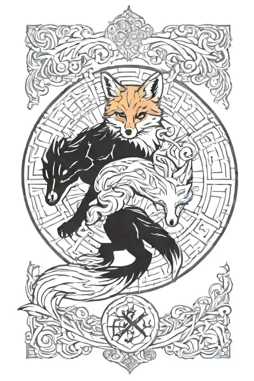 Fox Capricorn Zodiac Sign Intertwined Phoenix Rising Compas The Word June