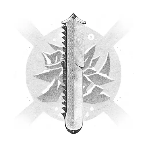 Katana Sword With Pinneaple Stabbed On It