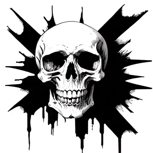 Skull With Cross Through It