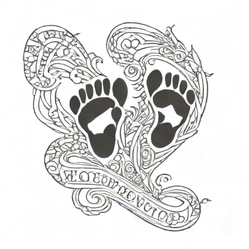 Footprints From My Kids With Name And Date Of Birth