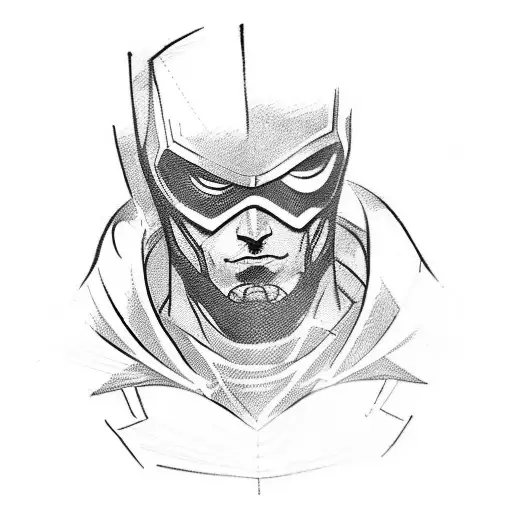 A Sketch-style Tattoo Of A Marvel Superhero Dressed In Scout Uniform