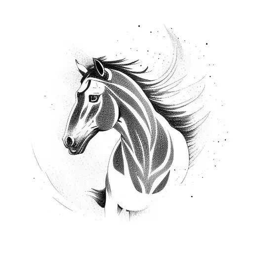 A Galloping Mustang Horse