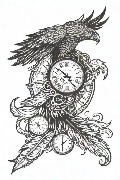 Clock Feather Eagle