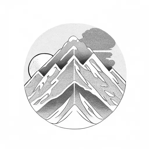 Mountain Peak With A Downhill Bike Descending