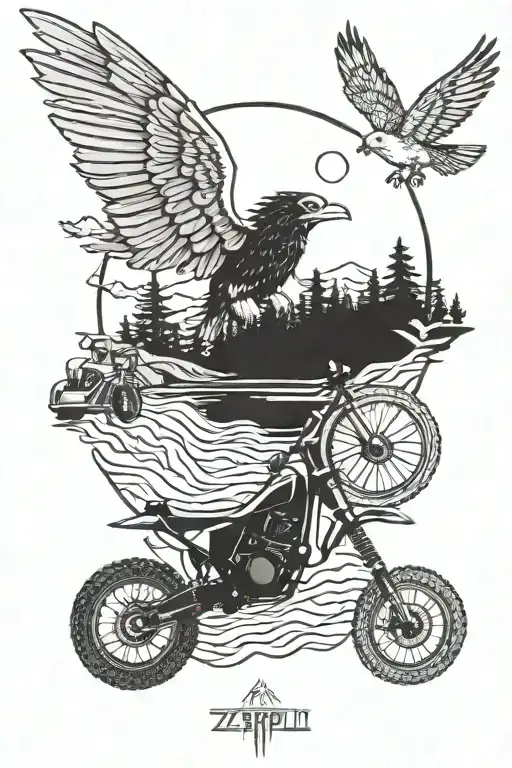 Nature Scene Featuring Led Zeppelin 4 And A Dirtbike