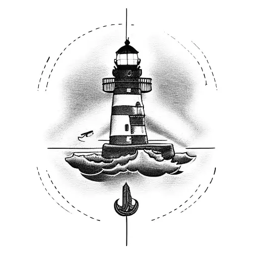 Lighthouse Rowboat Anchor