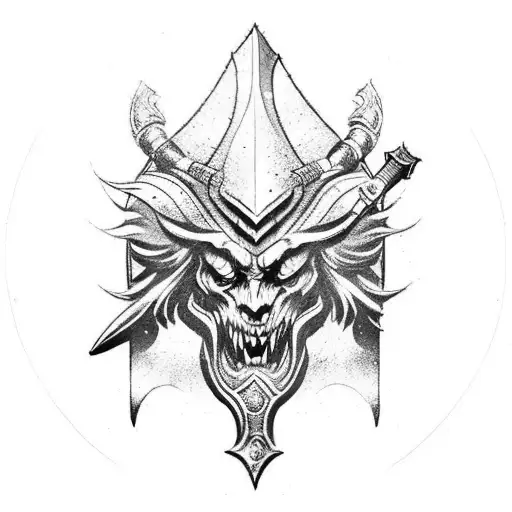 A Fierce Arcanjo Warrior Wielding A Sword And Shield In A Dynamic Pose