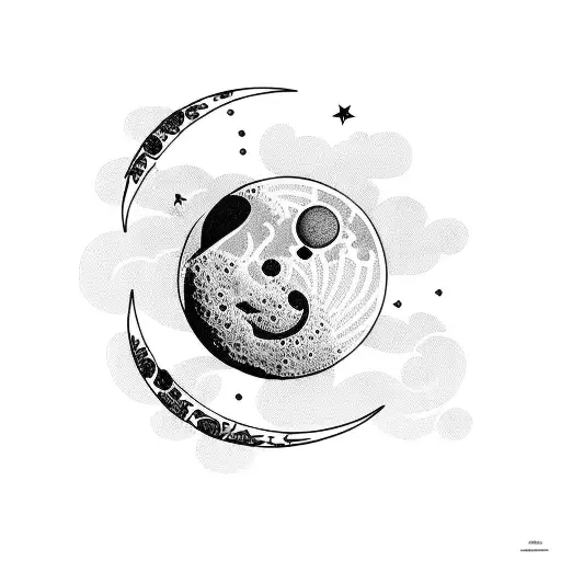 Moon With Floers Growing Around It