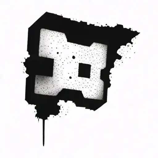 A Concrete Block With Two Square Holes