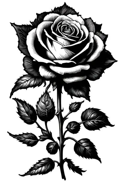 Burning Rose Tattoo Inspired
