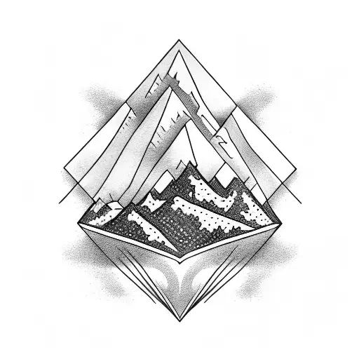 Mountain And Sea In Diamond