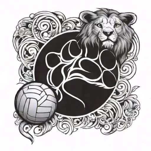 Lion Paw And A Volleyball