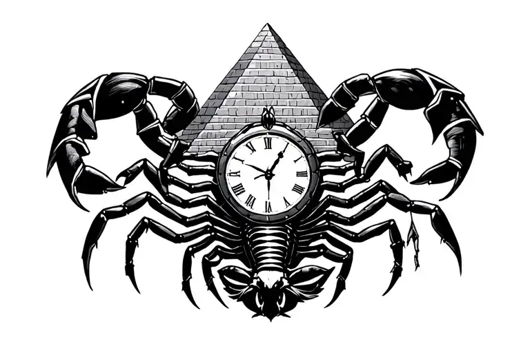 Scorpion Under Pyramid Clock