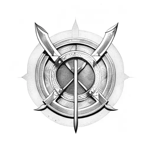 Spear With Spartan Shield