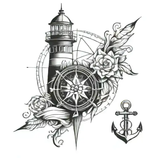 Compass Lighthouse Anchor