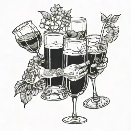 Three Friends Toasting Drinks