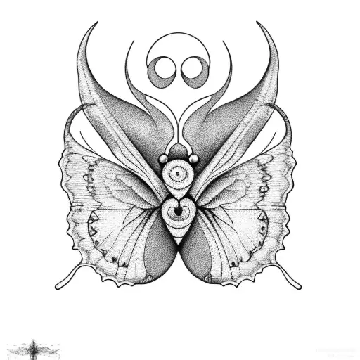 Butterfly Flower Crescent Moon