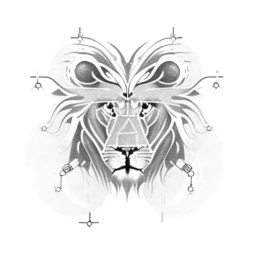 Cybernetic Lion With Circuitry Mane