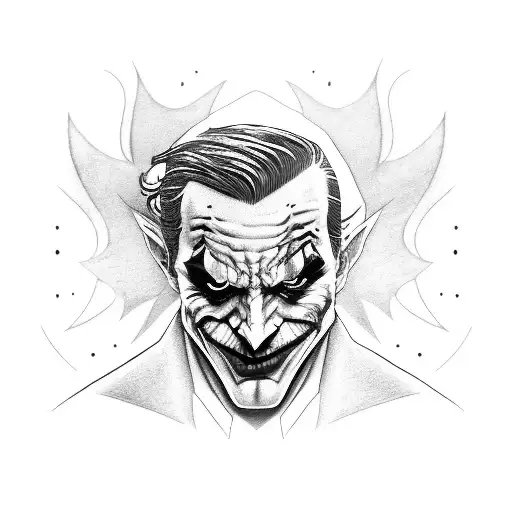 Joker Frowning With Batmans Cowl On