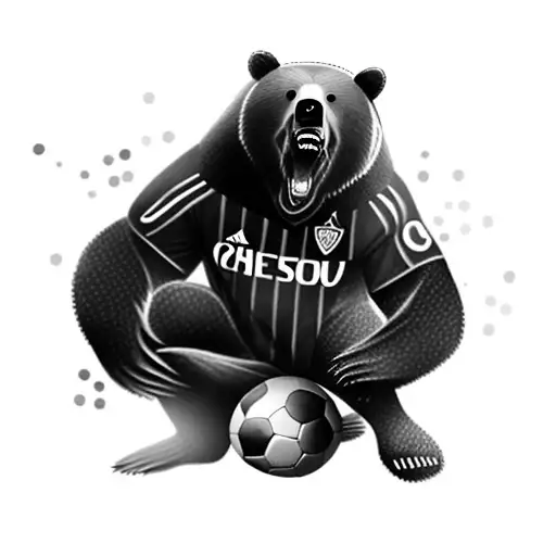 A Soccer Player And A Bear