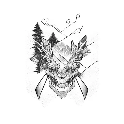 Mountians With Cancer Ribbon