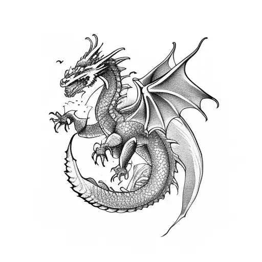 A Majestic Dragon Emerging From The Depths Of The Ocean