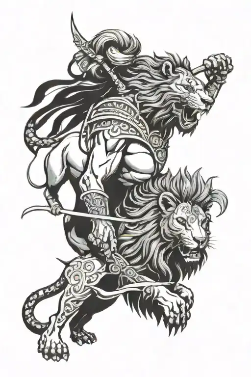 Warrior And Lion Head