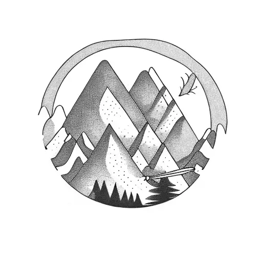 A Drum Set Surrounded By A Mountain Landscape