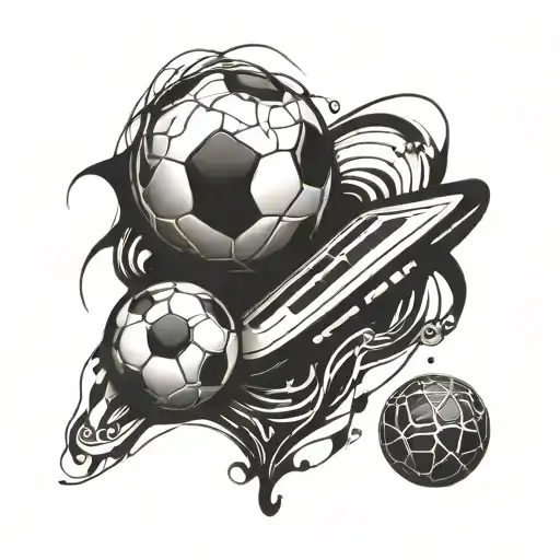 A Tattoo Design Combining A Music Note And A Soccer Ball In A Unique Way