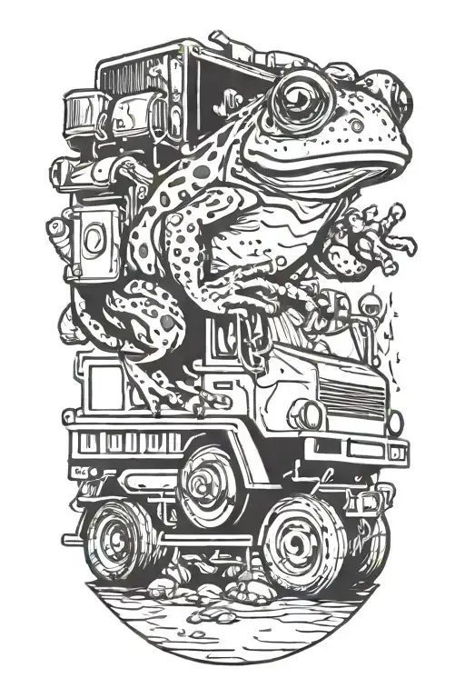 Frog Driving Garbage Truck