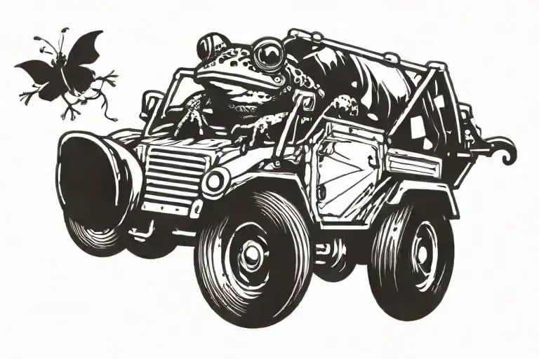 Frog Driving Garbage Truck