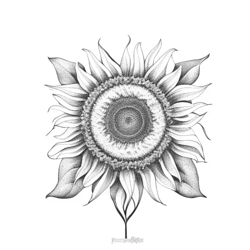 Sunflower With Foliage