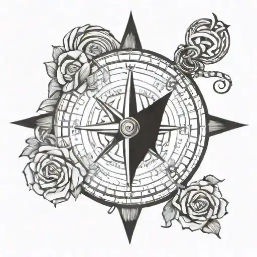 Compass With Money Representing The Fusion