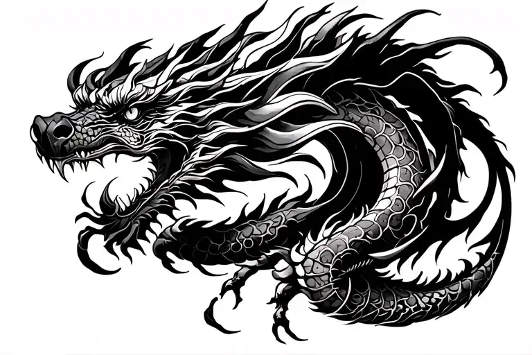 Dragon Tattoo In A Lot Of Bends