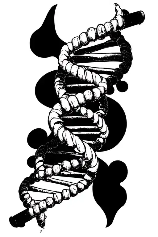 Two Dna Chain Spread On The Arm In Spiral From The Fingers To The Shoulder