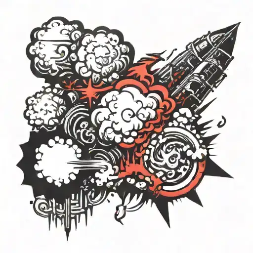 Punk Explosion Cloud With Red