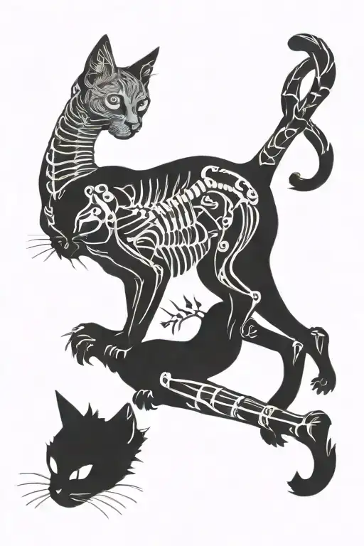 Cat And Skeleton