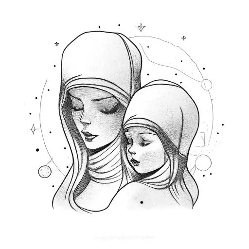 Mother With Daughter Virgo