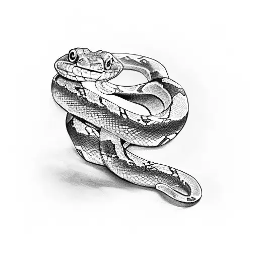 Snake Wrapped Around A Pillar