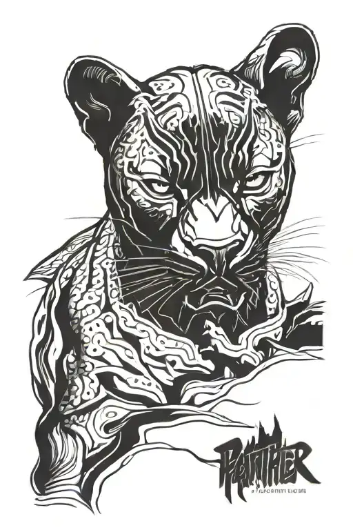 Black Panther Aggressive Look Walking Along