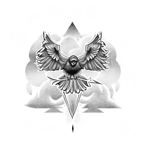 Raven With Scandinavian Runes