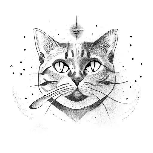 Cat With Saturno Planet