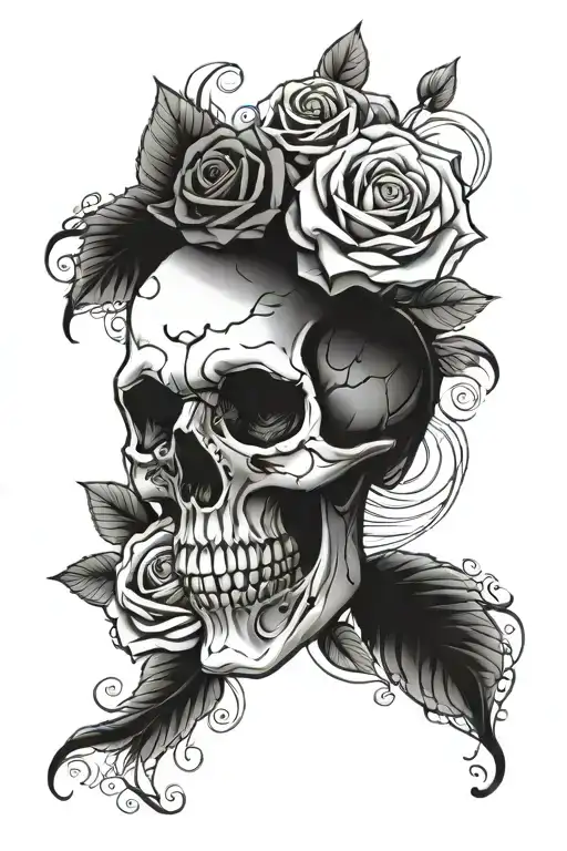 Skull With Roses