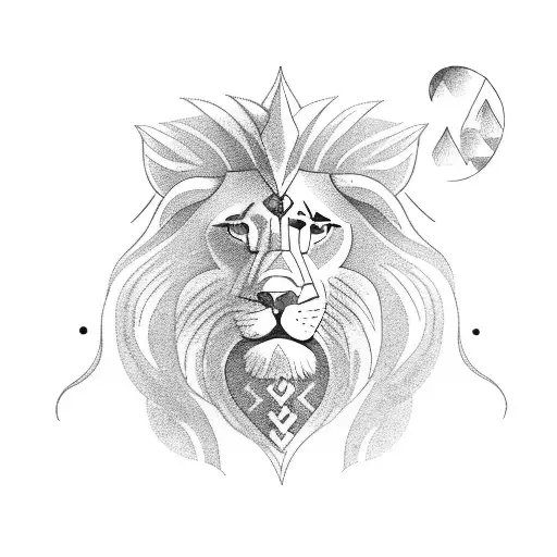 Tarot Card Featuring A Lion And Woman