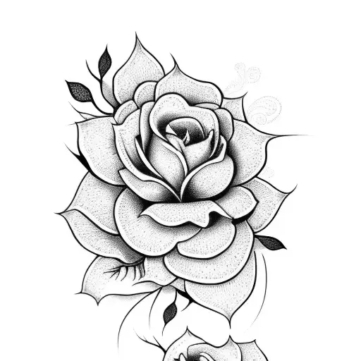 Lots Of Flowers With Dragon