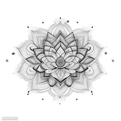 Lotus Flower Surrounded By Swirling Patterns Representing Holistic Experiences